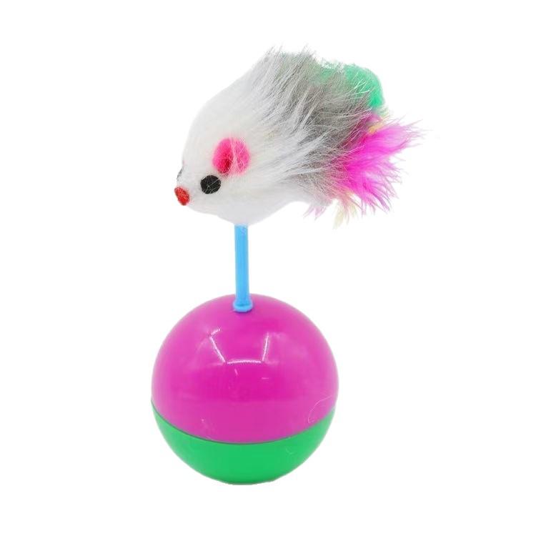 Interactive Colorful Mouse Tumbler Cat Toy - Scratch & Bite Resistant, Self-Play Boredom Relief Plush for Kittens