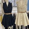 Women's Fashion Summer Casual New Style Shows Temperament Lapel Waist Single-breasted Thin Sleeveless Short Dress Dress