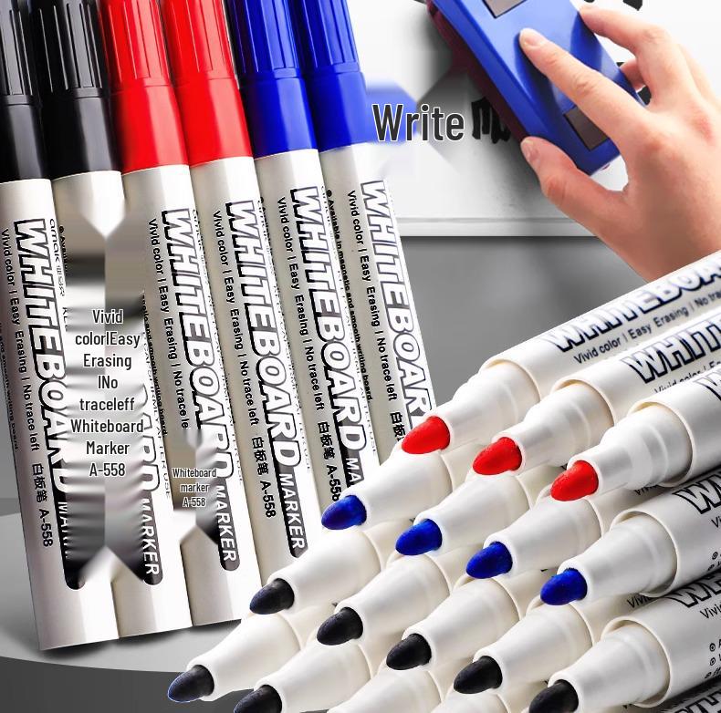 Extra Large Non-toxic Water-based Erasable Dry Erase Black Marker for Teachers & Kids Drawing Board, Red