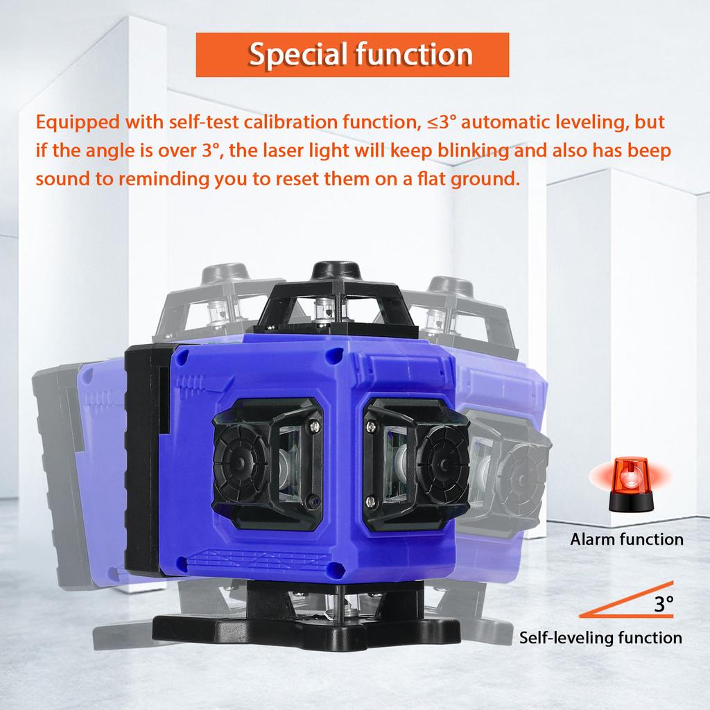 Multifunctional 16 Lines Laser Level 3 Degrees  Self-leveling Function Leveling Tool Omnidirectional Ground
