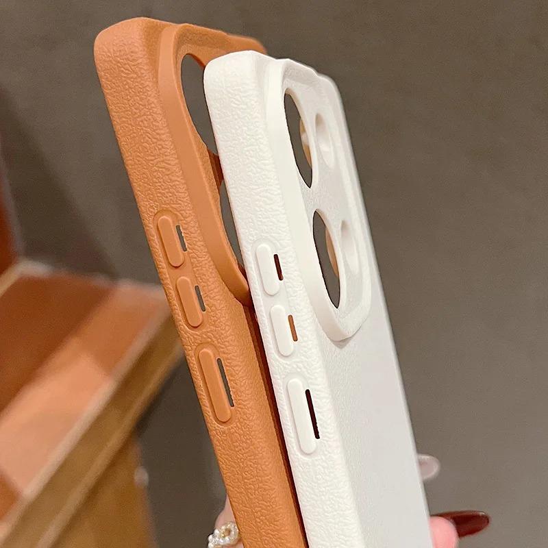 Phone Case For Samsung A05 A12 A16 A52  A53 S25 Redmi 10 14C Note10 Note14 Xiaomi 11Lite PocoC75 Luxury Leather Texture Soft Silicone Protection Cover