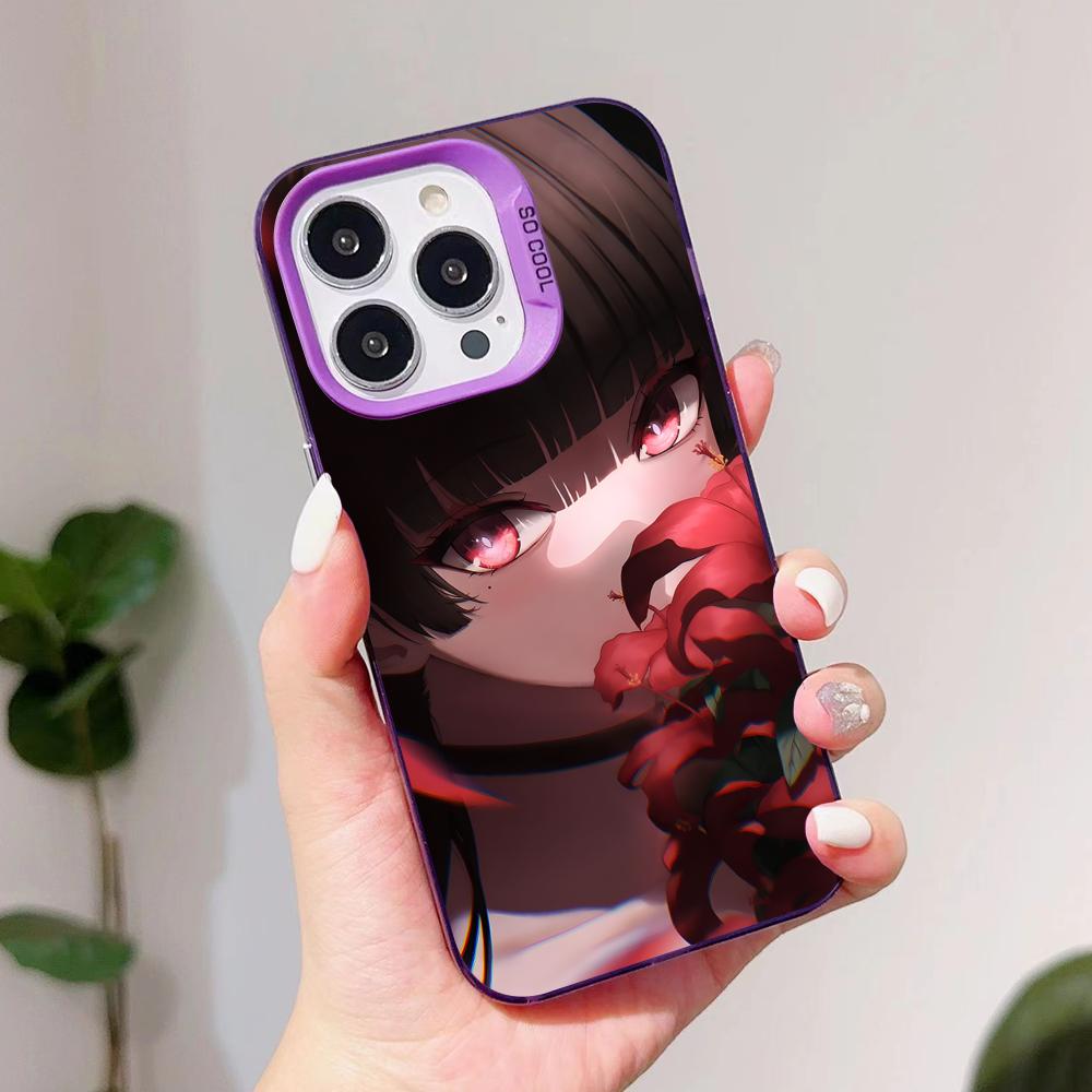 Wuthering Waves Chisa Phone Case for iPhone 17 16 15 14 13 12 11 X XR XS Air Pro Max Plus Purple Colorful Silver Cover