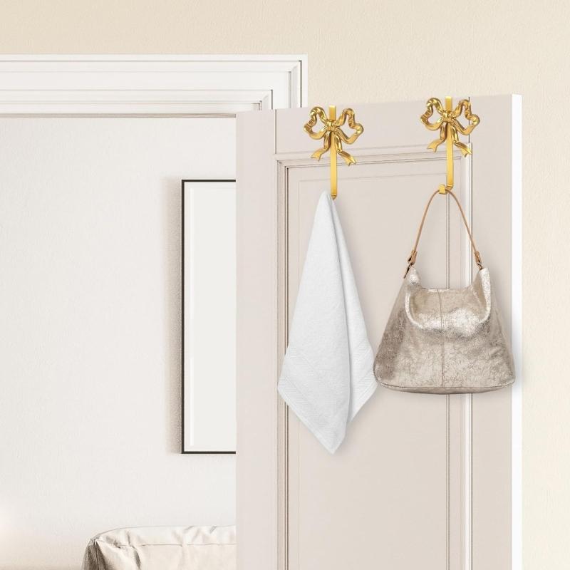 Heavy Duty Stainless Steel Bowknot Shaped Hook for Secure Hanging of Coats Hats Keys Decorative Hanger