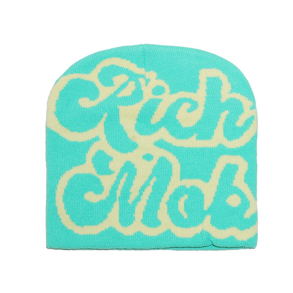 Temu Autumn and Winter New Knitted Pullover Hat Multi-color Letter Cold Hat Men's and Women's Wool Knitted Hat