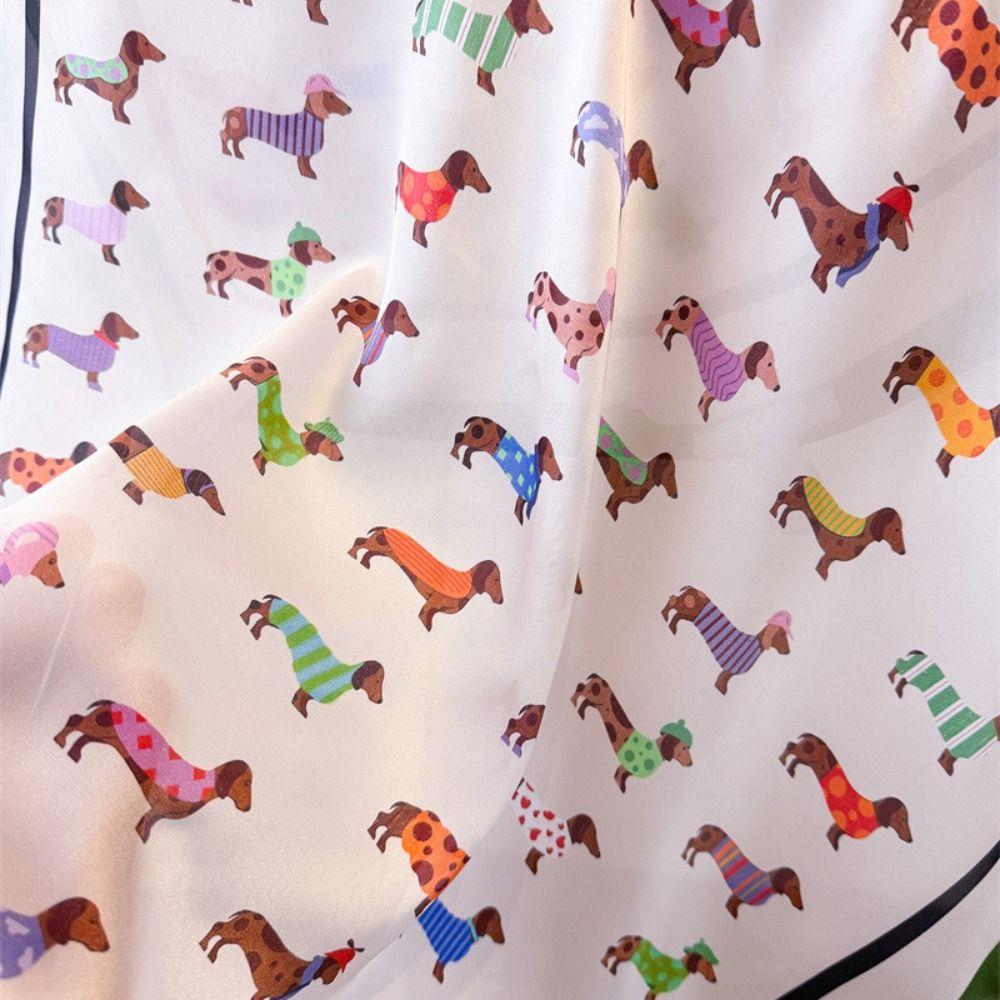 Geometrische Form Dackel Druck Druck Schal Gedruckt Tier Gedruckt Seidenschal Punk Bandana Outdoor