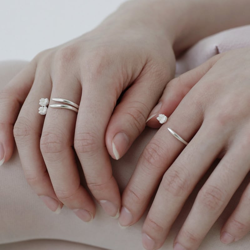 Mouvebament Ondine Coral 03 ring_Silver925