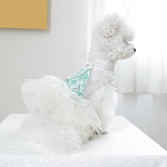 Pies Blingbling Princess Dress Puppy Lace Cake Camisole Spódnica Słodki Pet Dress-up Costume Tutu Dress na Halloween Boże Narodzenie Urodziny Imprezy