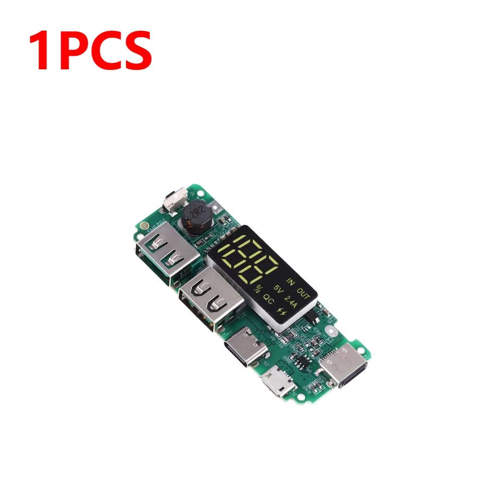 1-10pcs Mini 18650 Charging Module LED Dual USB 5V2.4A 2A /1A Micro/Type-C USB Mobile Power Bank Lithium Battery Charger Board