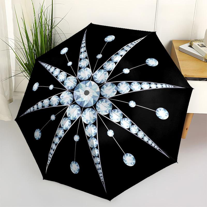 

1pc Diamond Star Automatic Umbrella | Portable Foldable 8-Rib Manual Open, Cute Birthday & Holiday Gift for Outdoor yy260107114
