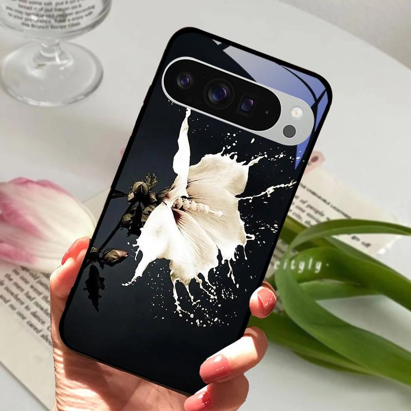 For Google Pixel 9 Pro XL Case Pixel9 Cute Animal Tempered Glass Phone Cover For GOOGLE PIXEL 9A Glass Protective Fundas Cases