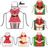 1PC Santa Claus Theme Baking Christmas Apron Home Cooks Apron for Cooking Funny Cartoon Printed Dress-Up & Role Play Unisex