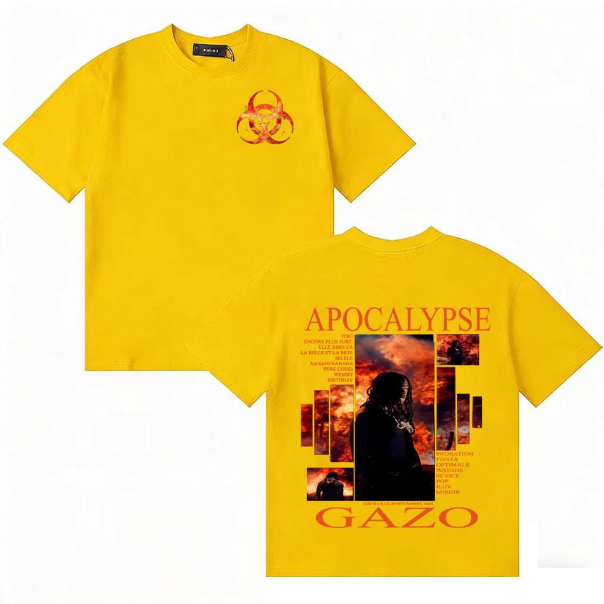 Rapper Gazo APOCALYPSE Album Merch Tshirt Unisex Women Fans Music Streetwear Women Casual Oversized Short Sleeve T Shirt Teenagers