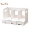 Pen Holder Bookend Large Capacity Desk Organizer with Smooth Drawer Handles Multi-Functional Storage Stationery Organizer