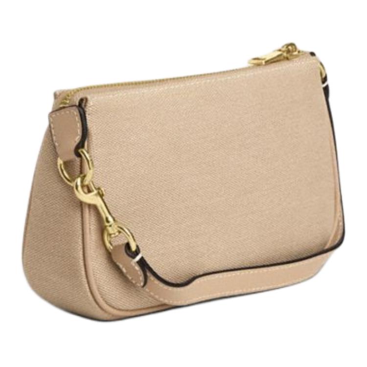 Coach Nolita 19 Classic Horse And Carriage Logo Canvas And Leather Tote Shoulder Bag Small Women Handbags Deep-Natural-Mixed-Color CAQ18-IMLG6