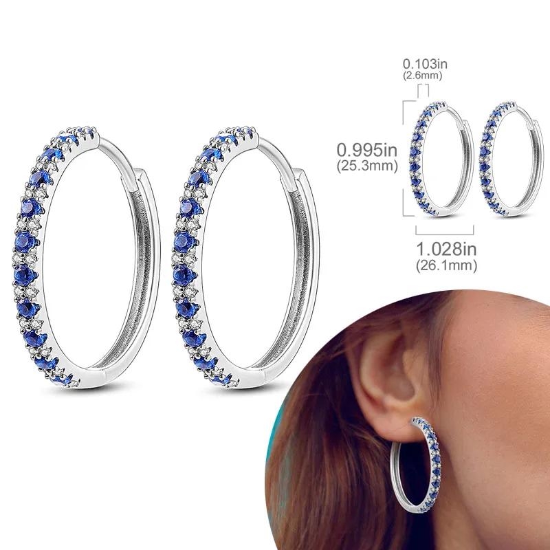 925 Sterling Silber Creolen Hypoallergene Creolen mit Zirkonia Mode Hochwertiger Schmuck für Damen Mädchen