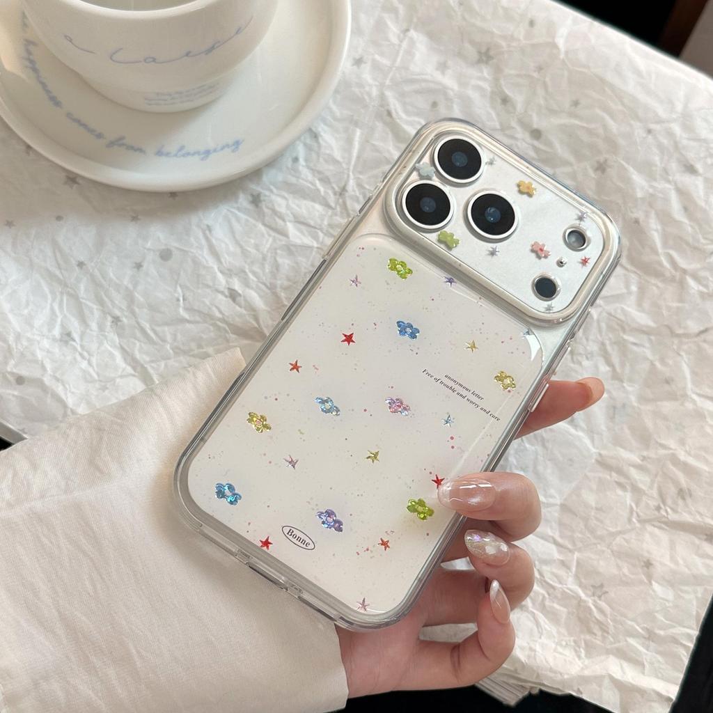 Colorful Flower and Star Phone Case for iPhone 16, iPhone 17, and iPhone 17 Pro Max