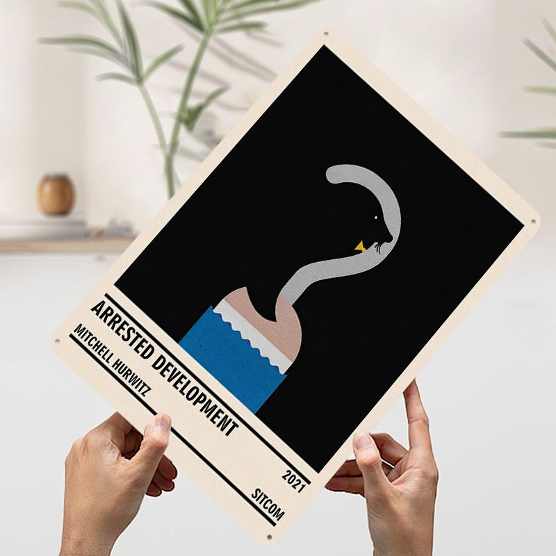 

Arrested Development Minimalist Poster Customized Wall Art Vintage Metal Signs Retro Tin Plaque for Man Cave Home Decor Items 7.9x11.8In(20x30cm)