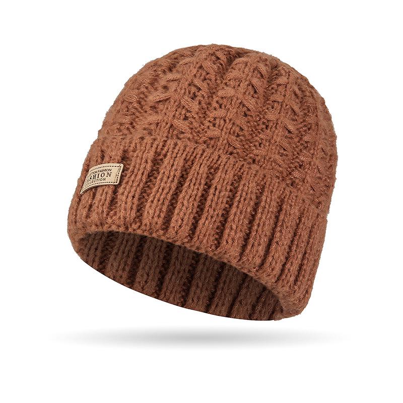 Dámská pletená čepice a šála v korejském stylu - Teplé, všestranné, jednobarevné