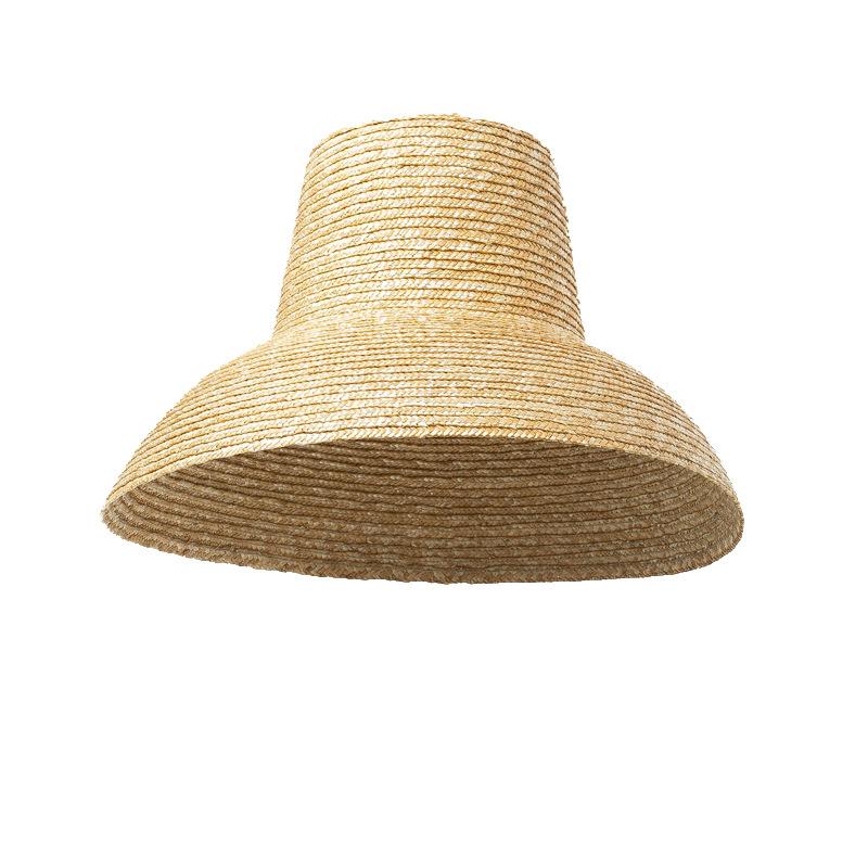 European and American Fashion Retro High-top Big-eave Straw Straw Hat Outdoor Sunscreen Sunshade Concave Shape Big-edge Straw Straw Hat