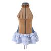 Summer European and American Women's Clothing Halter Neck Cake Skirt Contrasting Color Dress