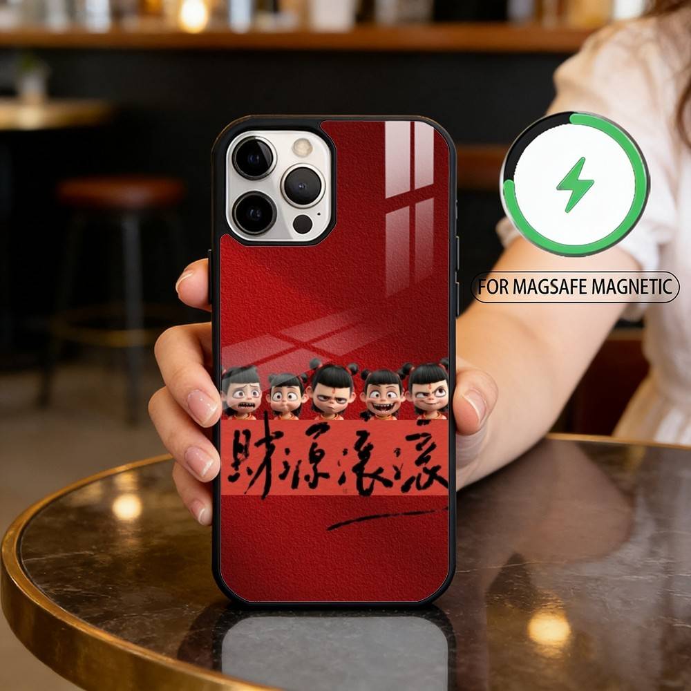 

A-Anime N-Ne Z-Zha Phone Case For iPhone17,16,15,14,13,12,11 Plus,Pro Max Magnetic For Magsafe Wireless Charging iPhone13