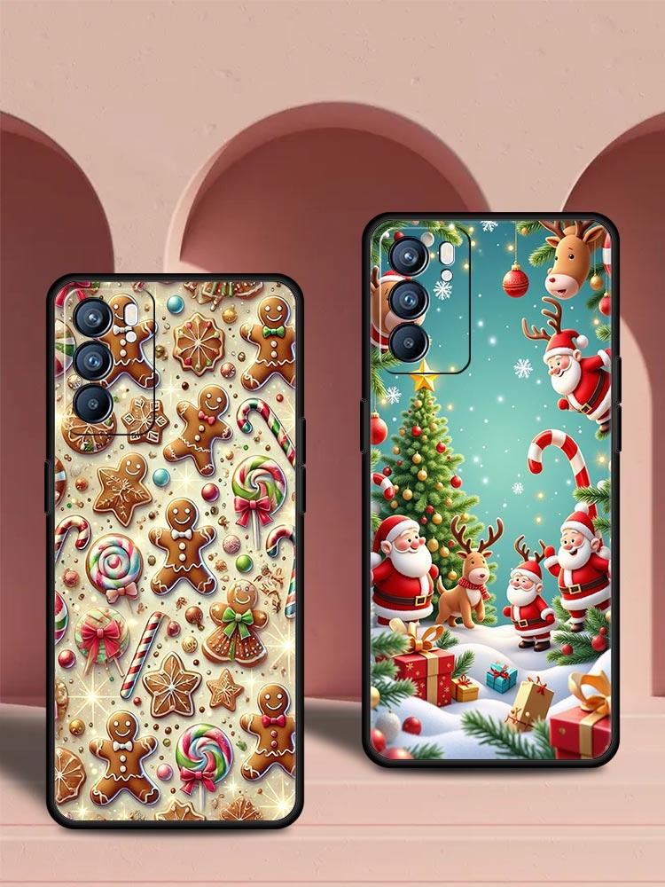 New Year Christmas Phone Case For Oppo Reno 13 12 11 10 7 F Find X5 X6 A98 A80 A79 A78 A57 A54 A31 A17 Pro 5G Soft TPU Cover Bag