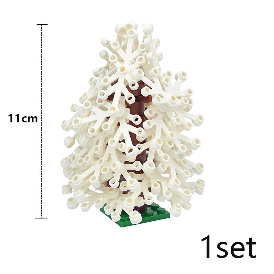 DIY Plant Tree City Bricks Assemble MOC Pine Christmas Tree Model Building Blocks Educational Creative Toys For Children Gifts