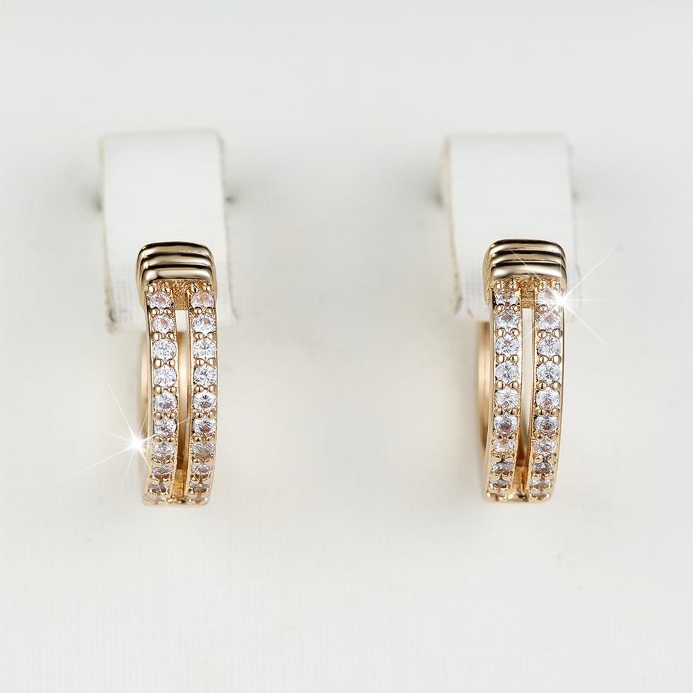 Cubic Zirconia Hoop Earrings for Women Luxury Golden Circle Earrings Jewelry Gifts