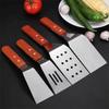 Steak Frying Pizza Peel Wooden Handle Frying Shovel New Grill Scraper  Cooking Accessories