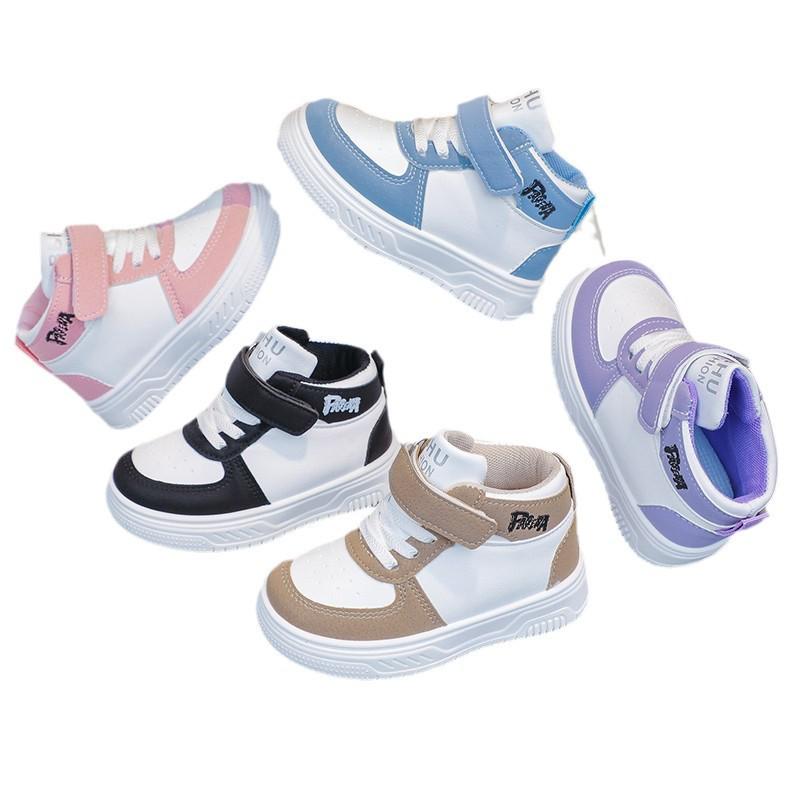 Breathable High-Top Pre-Walker Sneakers: Wear-Resistant Sports Shoes for Boys and Girls