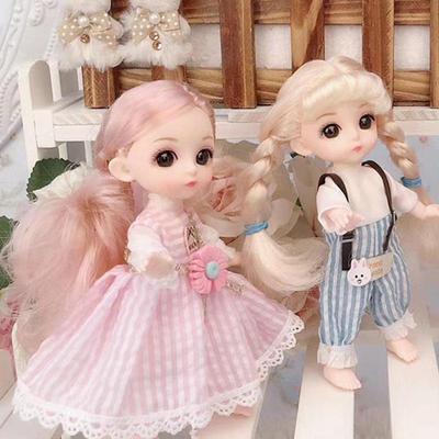 6" BJD Fashion Doll: Princess Denim Wedding Dress & Accessories