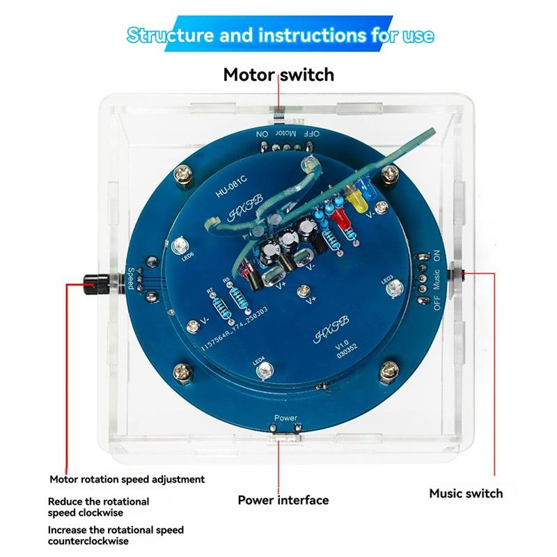 

A34R Rotating Music Box Ballerina Girl For DIY Electronic Kit RGB LED Rotating Design For DIY Welding Practice