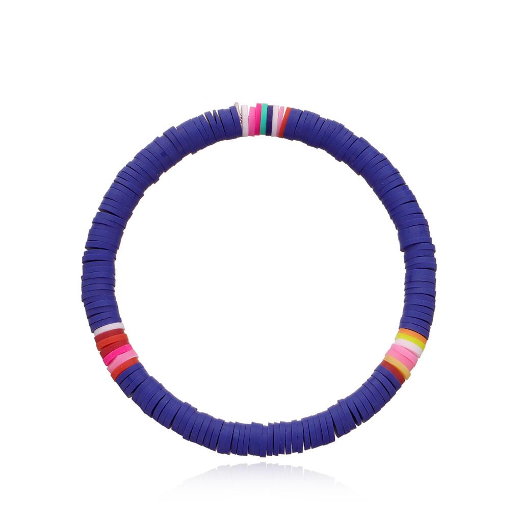 Color Soft Pottery 6mm Beach Bracelet Women's, Bohemian Elastic Rope Bracelet Jewelry