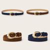 Minimally Retro Gold Ring Buckle Decorative Suede Women Casual Belt For Fashion Accessories