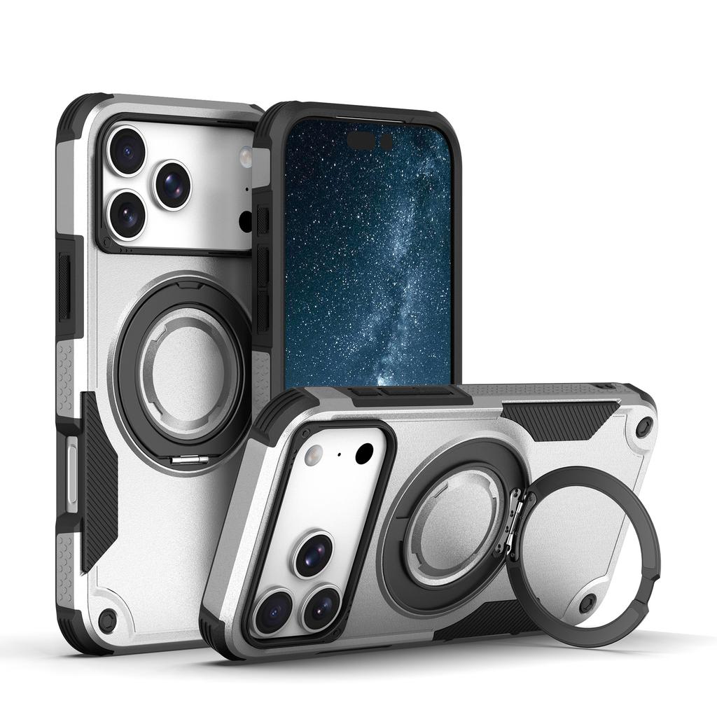Applicable to iPhone17ProMax unarmoured magnetic suction bracket mobile phone case Apple 16Pro anti-drop 15 protective case