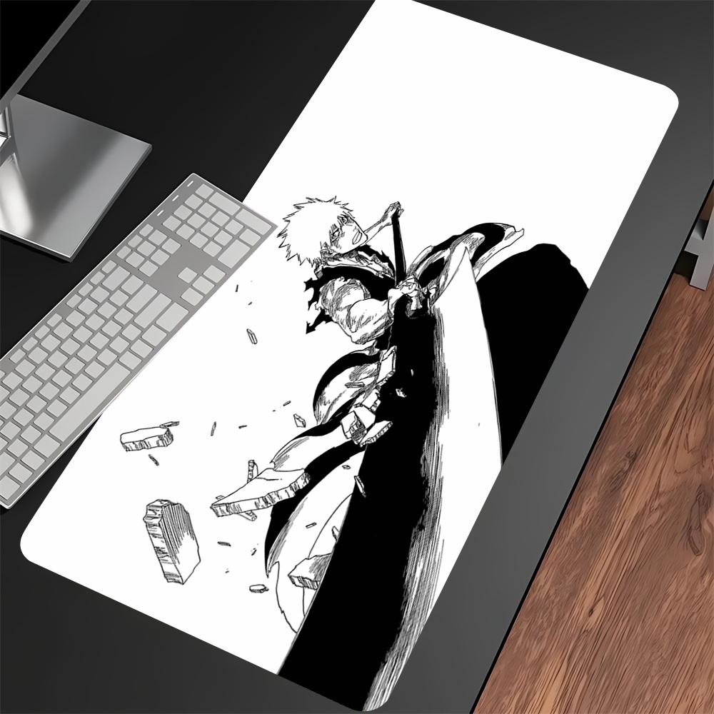 White Mouse Pad Anime Large Mousepad Bleach Manga Panel Laptop Office Rubber Soft Table Mat Pc Keyboard Gaming Non-Slip Carpet