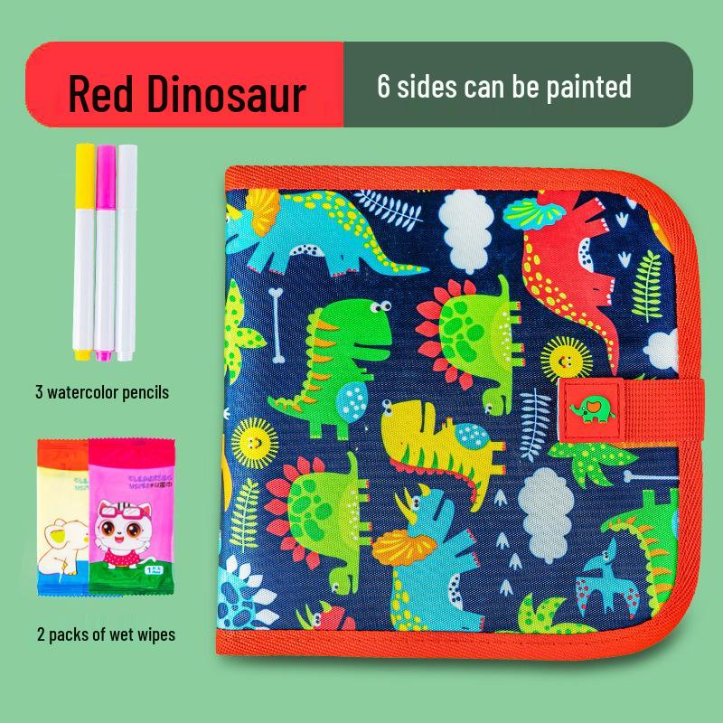 Portable Children's Folding Blackboard: Reusable Chalk Drawing Board and Erasable Graffiti Book for Home.