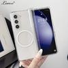 Transparent Magnetic Case for Samsung Galaxy Z Fold 6 4 3 7 Wireless Charging Clear Hard Acrylic Shockproof Cover
