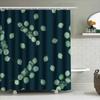Leaf Print Bath Curtain Setgreen Leaves Pattern Shower Curtains For Home Decoration In Dark Blue Perfect Gift Idea For Bathroom