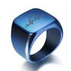 Free Engrave New Silver/Gold/Black/Blue Square Big Width Signet Rings Customized Fashion Finger Men Ring Titanium Steel Jewelry