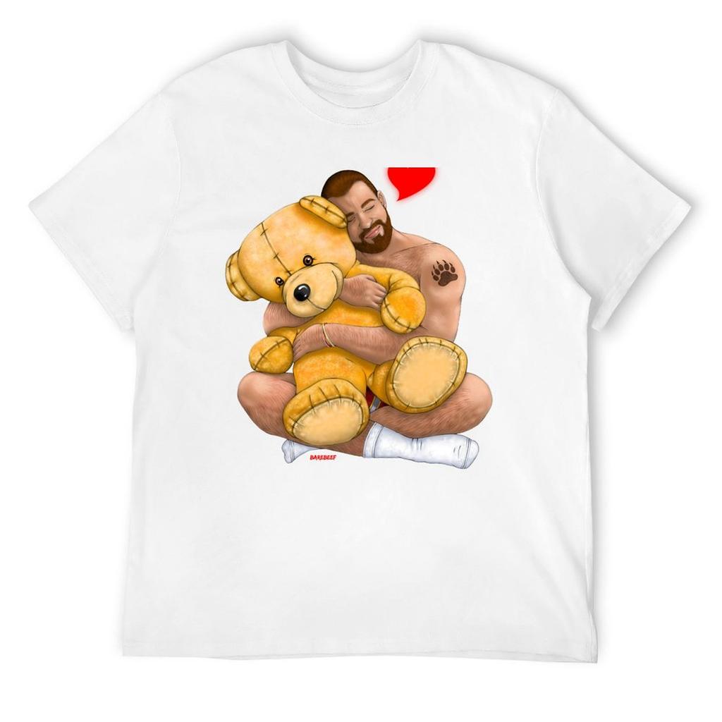 Bear Hug T-Shirt Anime Clothes Hippie Clothes Basketball Graphic Tees Black T-shirts for Men