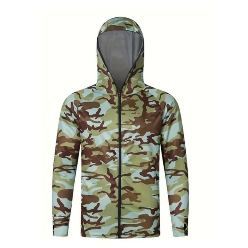 Zippered Fishing Clothes Shirts Quick-drying Sportswear Sun-proof Ultraviolet Breathable Hooded