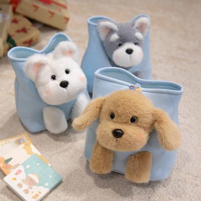 Nouvelle peluche interactive créative pour enfants, chien West Highland, poupée en tissu, poupée en peluche, rangement pour sac à dos pour filles