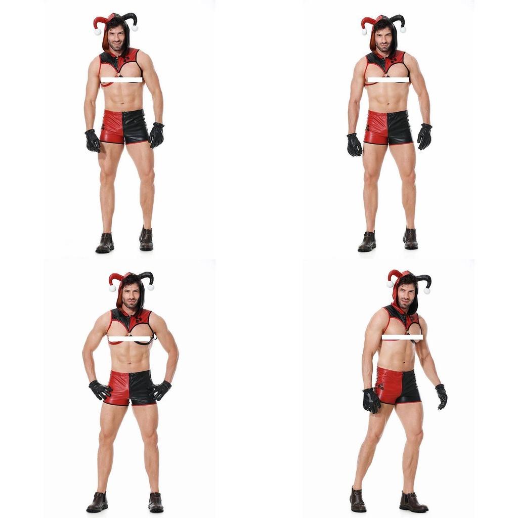 Verführerisches Bühnenoutfit für Nachtclubs Herren Halloween Clown Dessous