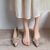 Fashion Flat Shoes for Women 2025 New Style Pointed Bow Water Diamond Women's Interior Height Plus Size Women's Shoes 41-43