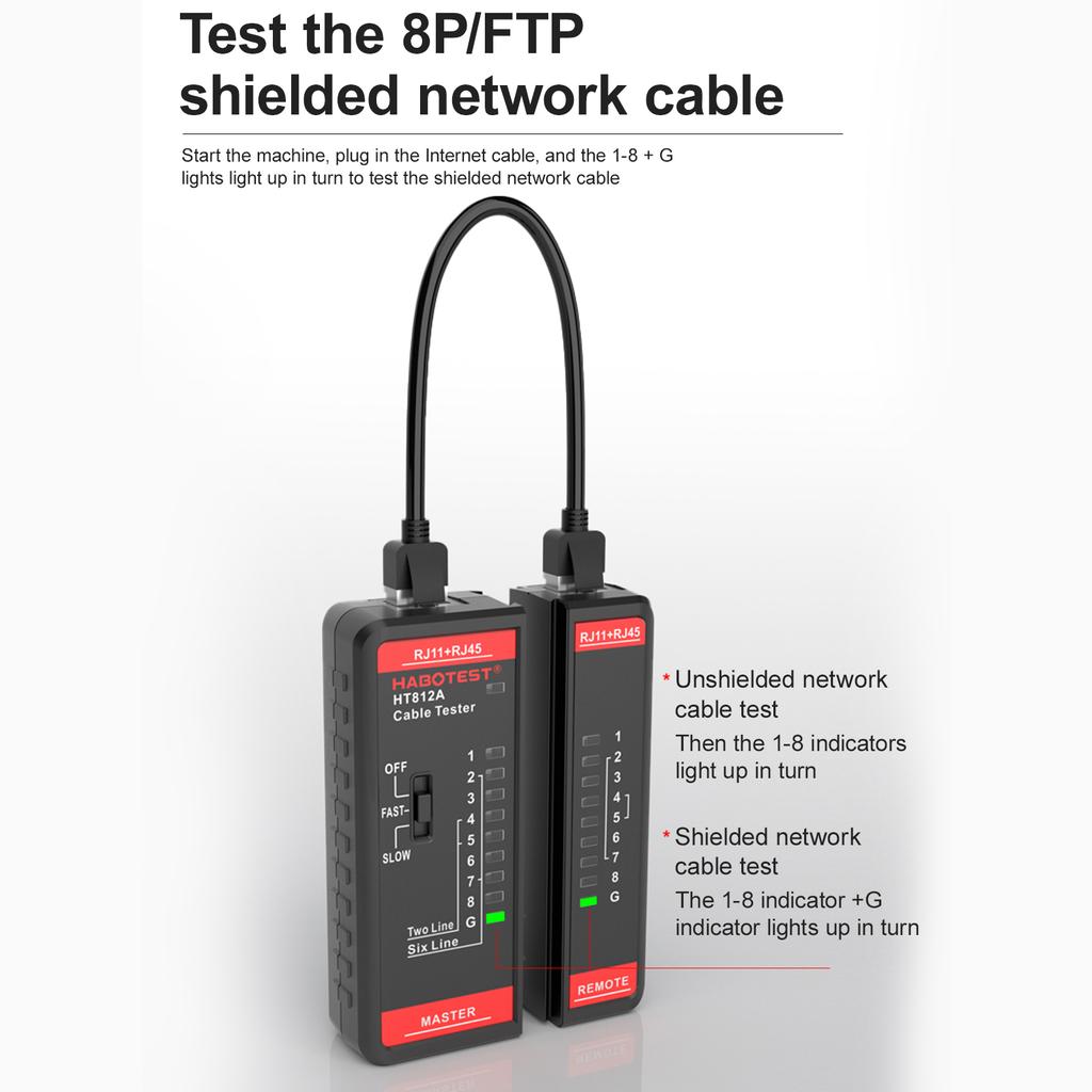 HABOTEST HT812A Network Cable Tester Wire Tracker Telephone Line Test Meter Telephone & Network Line Finder