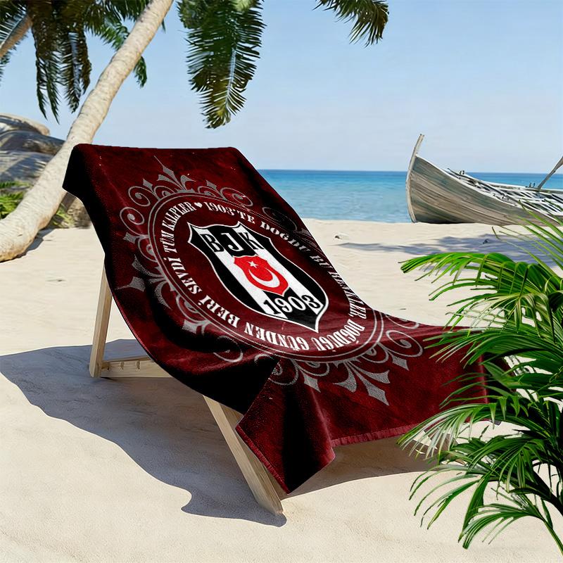 Asciugamano da Spiaggia Stampa Besiktas Gymnastics Club, Asciugamano Grande Morbido ad Asciugatura Rapida per Spiaggia Campeggio Nuoto