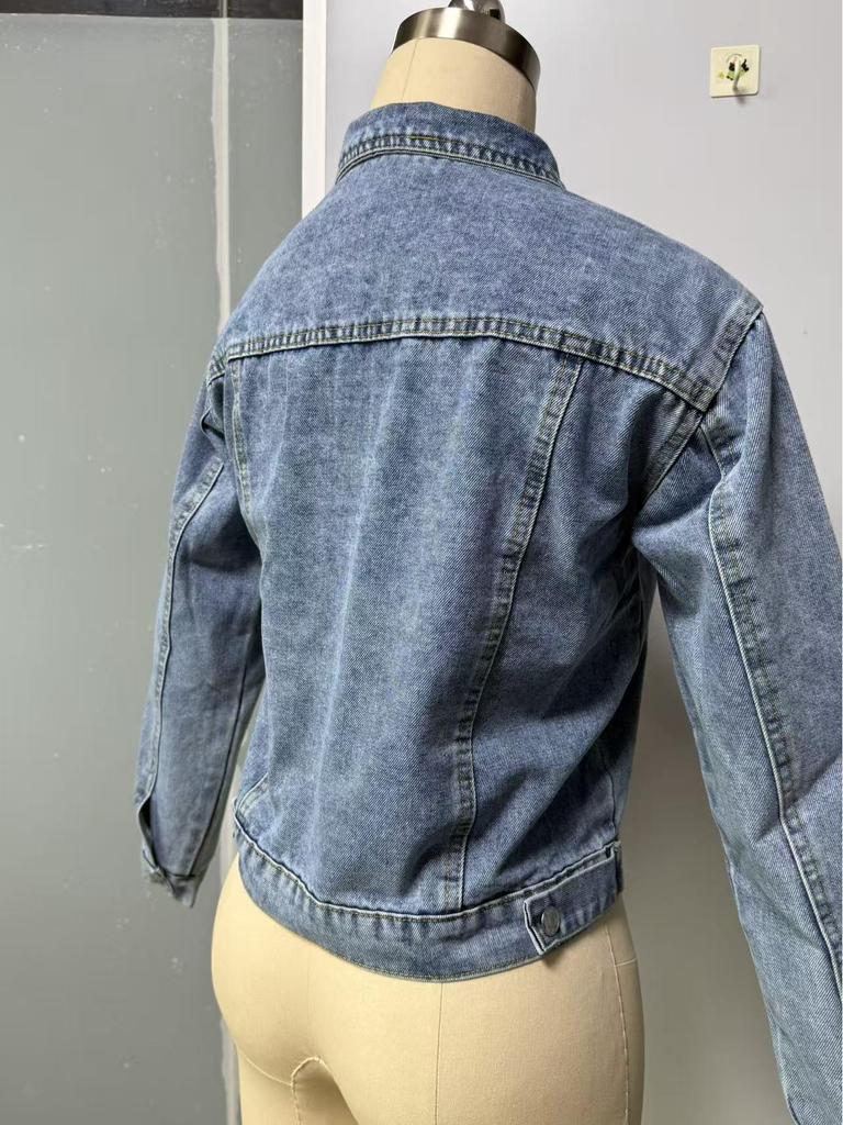 Neue Europäische und Amerikanische Damen Kurze Jeansjacke - Figurbetonte Damen Oberbekleidung