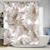 Luxury Floral Shower Curtain Bathroom Decor Cream Gold Printed Polyester Fabric Waterproof Easy Clean for Bathtub or Walk-In Sho