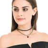 Fashion Collar With Star Pendant And Double Layer Black Leather Cord For Women